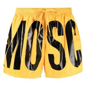 Moschino Mens Big Logo Swim Shorts / Yellow